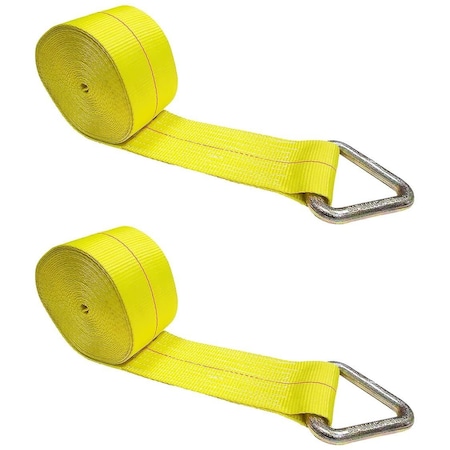 Tie 4 Safe 4 x 30' Winch Straps w/ Delta Ring WLL- 5,400 lbs, PK2 TWS42-1530-F94-2